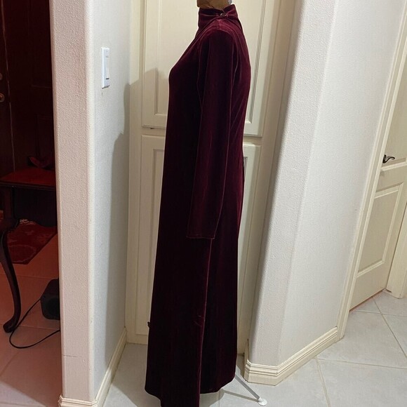 Max Studio Leon Max long knit wine velour velveteen dress Size Sz Large - Picture 4 of 9